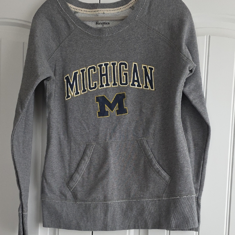 Fanatics Gray Michigan Hoodie Size M